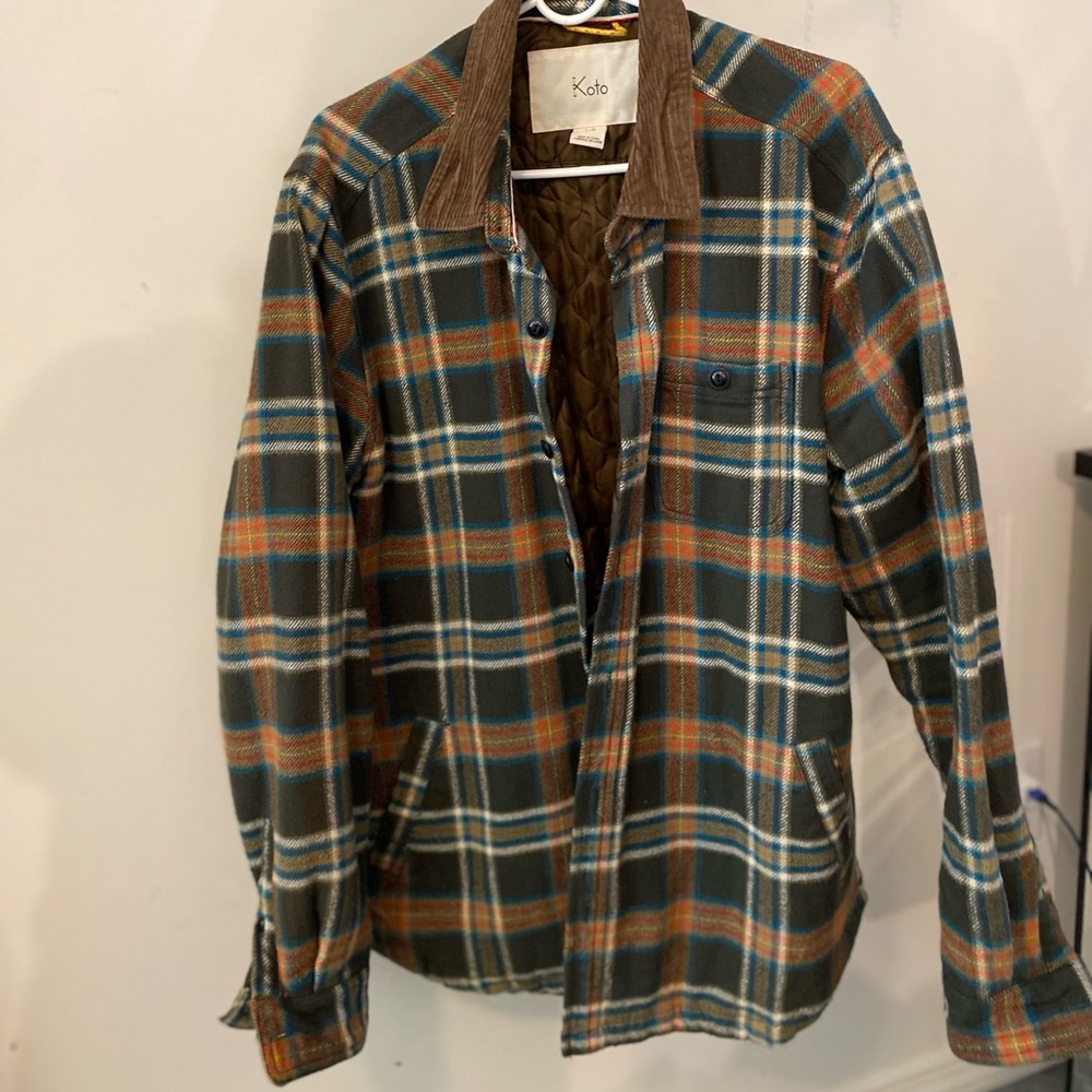 Men Flannel Plaid Jacket